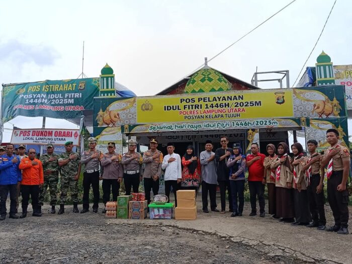 Wakil Bupati Lampung Utara Bersama Kapolres Tinjau Pospam Kelapa Tujuh