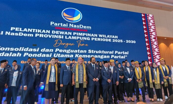 Pengurus DPW Nasdem Lampung 2025 – 2029 Resmi Di Lantik