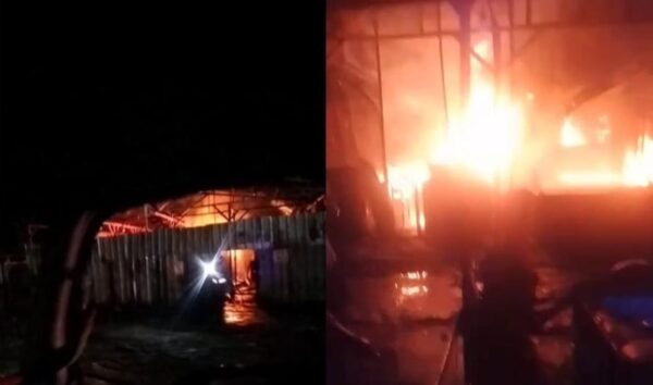 Diduga Gudang BBM Ilegal Terbakar di Lamsel