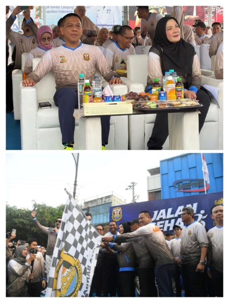 Wakili Gubernur Lampung, Sekretaris DPRD Provinsi Lampung Turut Lepas Peserta Jalan Sehat HUT Kota Bandar Lampung