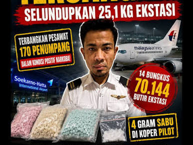 Bawa 25 Kg Sabu dan Ekstasi di Koper, Pilot Maskapai Malaysia Ditangkap di Bandara Soetta